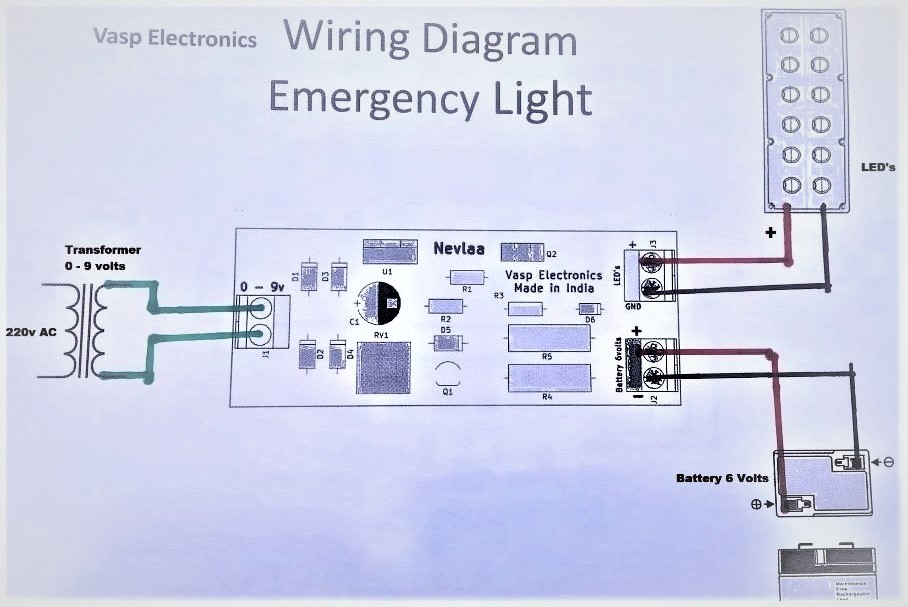 6v 12v LED Auto Cut Emergency Light board